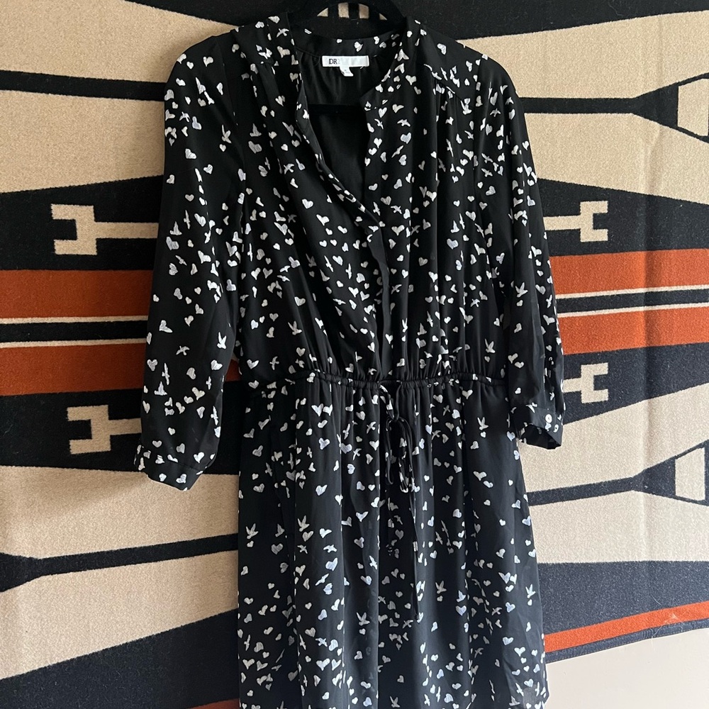 DR2 Black and White Cowl Neck Mini Dress